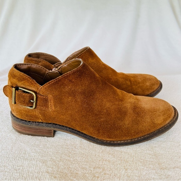 CLARKS CAMZIN SUEDE BUCKLE LOAFERS  SHOOTIES CHESTNUT BROWN SIZE 7.5 - Picture 12 of 12